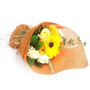 Stehender Seifenblumenstrauß - Orange