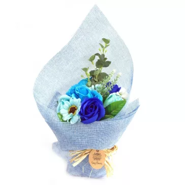 Stehendes Seifenblumenstrauß - Blau