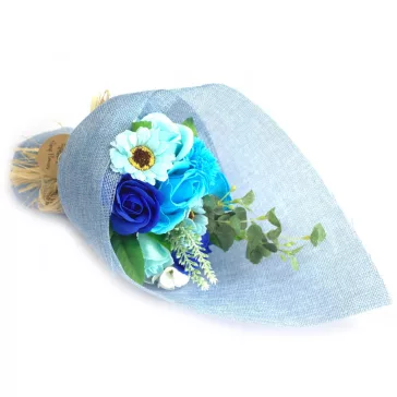 Stehendes Seifenblumenstrauß - Blau