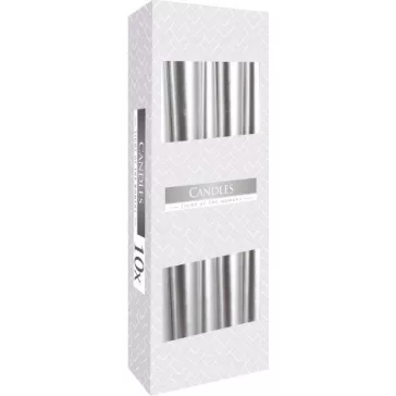 Getauchte Spitzkerzen – Silbermetallic