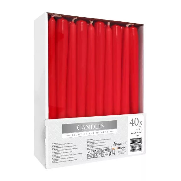 Getauchte Spitzkerzen – Rot (40 Stück) Getauchte Spitzkerzen – Rot (40 Stück)