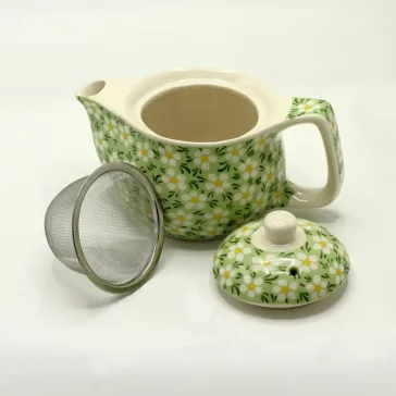 Kleine Teekanne - Grüne Gänseblümchen