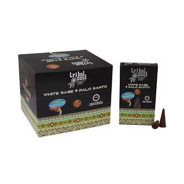   Tribal "Flüssiger Rauch" Duftende Kegel - Weißer Salbei und Palo Santo