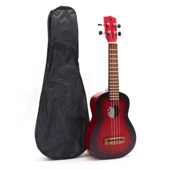 Handgefertigte Ukulele - Rot Schattiert (4 Saiten)