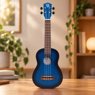 Handgefertigte Ukulele - Blau Schattiert (4 Saiten)