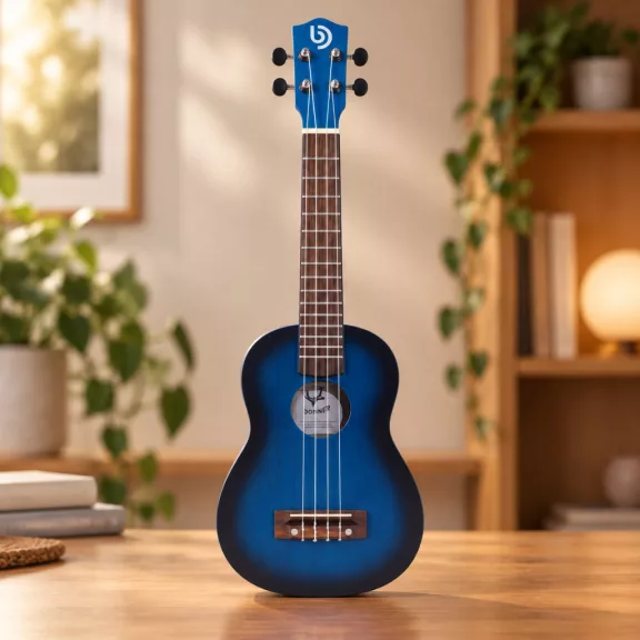 Handgefertigte Ukulele - Blau Schattiert (4 Saiten) Handgefertigte Ukulele - Blau Schattiert (4 Saiten)