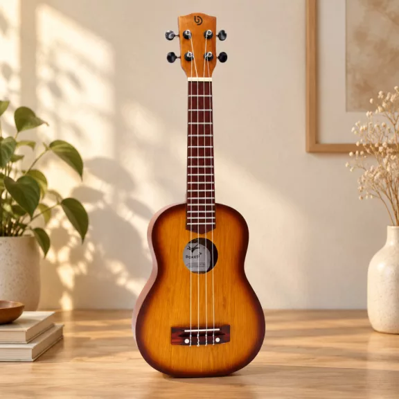 Handgefertigte Ukulele - Orange Schattiert (4 Saiten) Handgefertigte Ukulele - Orange Schattiert (4 Saiten)