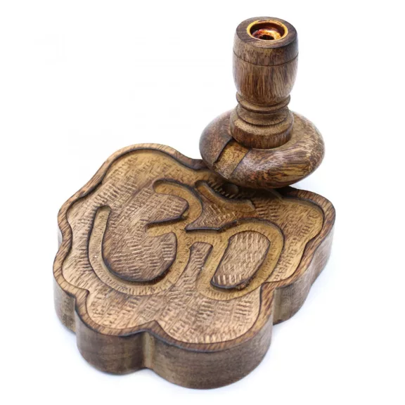 Kleiner Mango-Holz „Flüssiger Rauch“ Räucherstäbchenhalter – Ohm Kleiner Mango-Holz „Flüssiger Rauch“ Räucherstäbchenhalter – Ohm