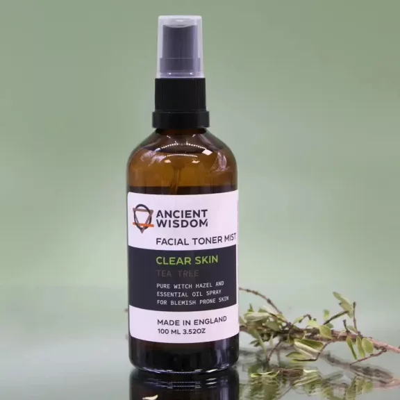 Tonisierendes Gesichtsspray - Hamamelis und Teebaumöl 100ml Tonisierendes Gesichtsspray - Hamamelis und Teebaumöl 100ml