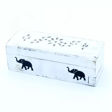   Weißer geriffelter Räucherstäbchenhalter – Kegelbox 15 cm