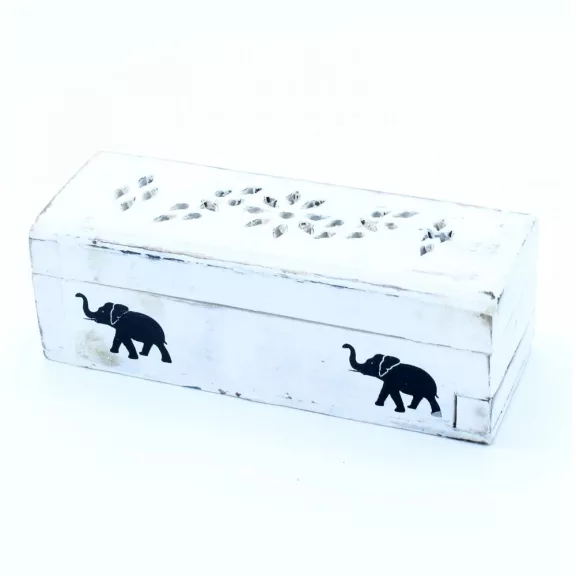Weißer geriffelter Räucherstäbchenhalter – Kegelbox 15 cm Weißer geriffelter Räucherstäbchenhalter – Kegelbox 15 cm