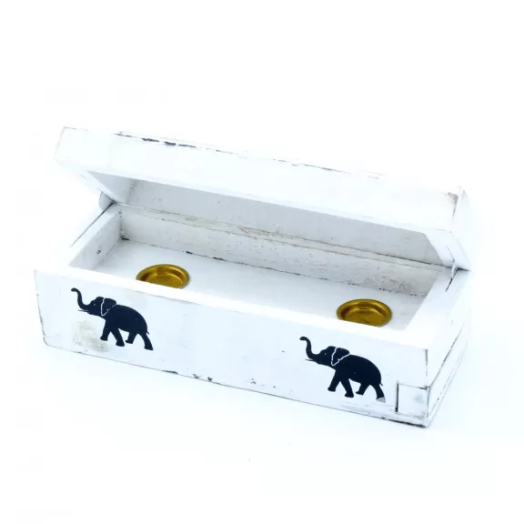 Weißer geriffelter Räucherstäbchenhalter – Kegelbox 15 cm Weißer geriffelter Räucherstäbchenhalter – Kegelbox 15 cm