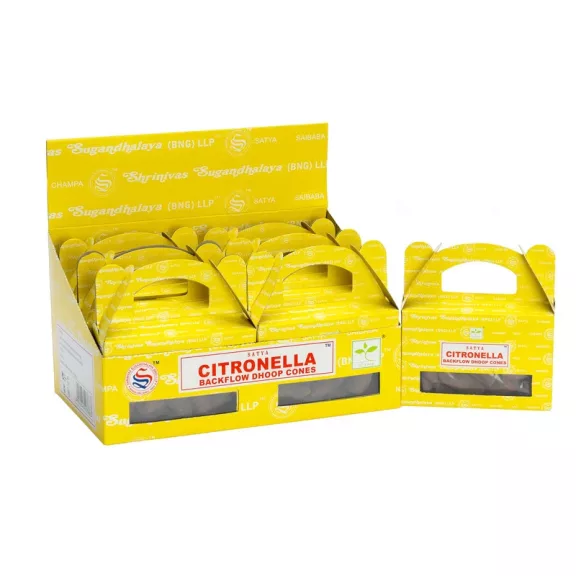 24 Stück Satya Citronelle Flüssiger Rauch Duftende Kegel 24 Stück Satya Citronelle Flüssiger Rauch Duftende Kegel