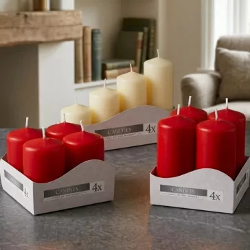 4er Zylinderkerzen-Set